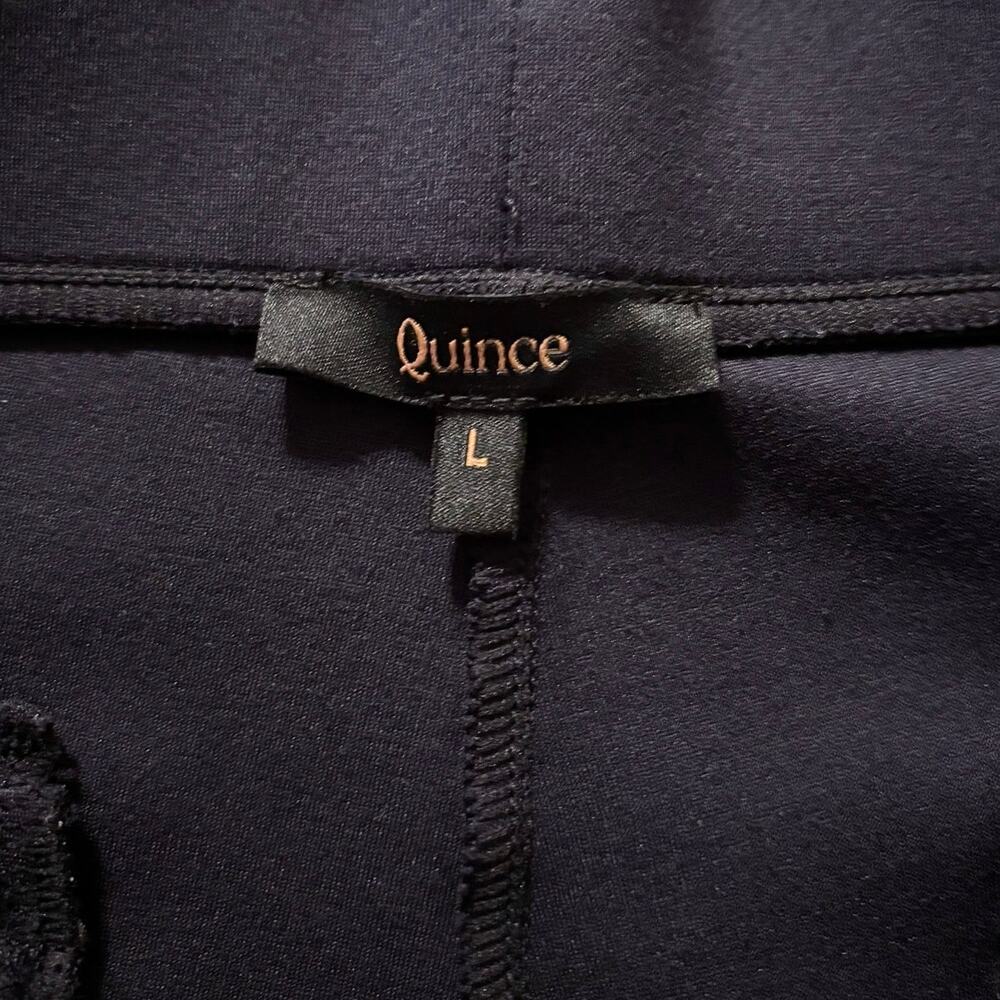 Quince Women’s Large Pants Ponte Straight Leg Ultra Stretch Pull On Navy Blue - Picture 6 of 15